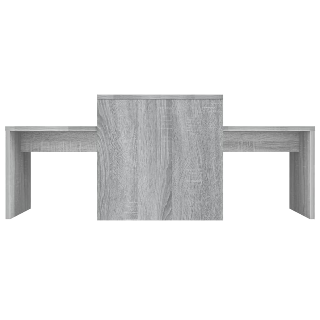 Ensemble table basse Sonoma gris 100x48x40 cm Bois d'ingénierie - XIOS
