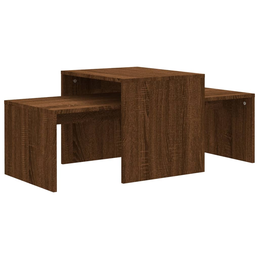 Ensemble table basse Chêne marron 100x48x40cm Bois d'ingénierie - XIOS