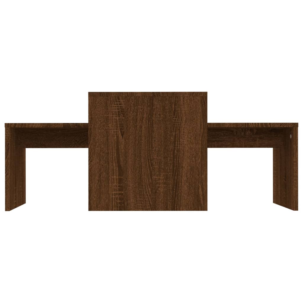 Ensemble table basse Chêne marron 100x48x40cm Bois d'ingénierie - XIOS