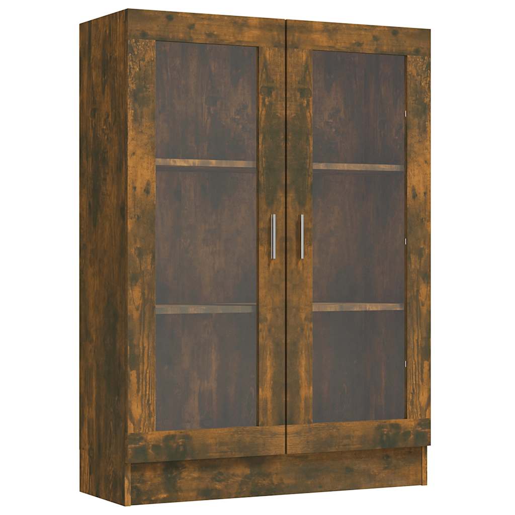 Armoire à vitrine Chêne fumé 82,5x30,5x115 cm Bois d'ingénierie