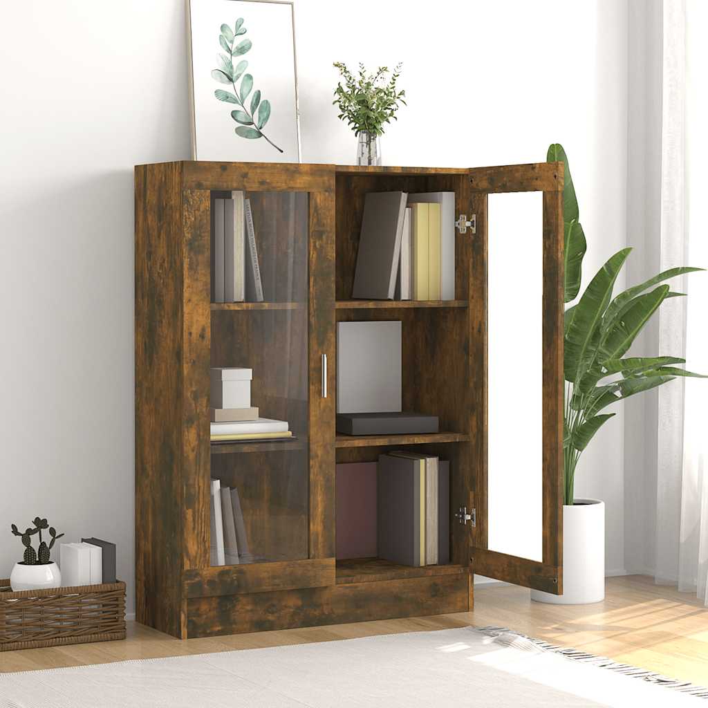 Armoire à vitrine Chêne fumé 82,5x30,5x115 cm Bois d'ingénierie - XIOS