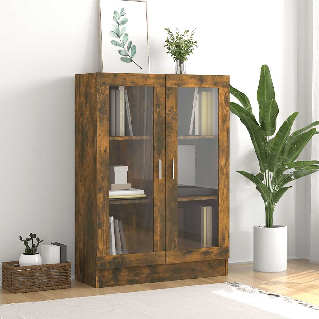 Armoire à vitrine Chêne fumé 82,5x30,5x115 cm Bois d'ingénierie - XIOS