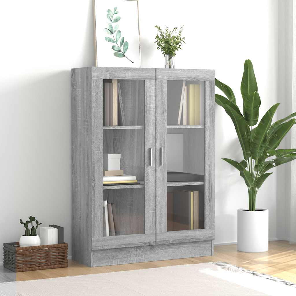 Armoire à vitrine Sonoma gris 82,5x30,5x115cm Bois d'ingénierie - XIOS