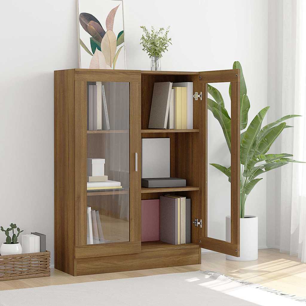 Armoire à vitrine Chêne brun 82,5x30,5x115cm Bois d'ingénierie - XIOS