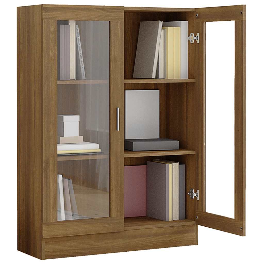 Armoire à vitrine Chêne brun 82,5x30,5x115cm Bois d'ingénierie - XIOS