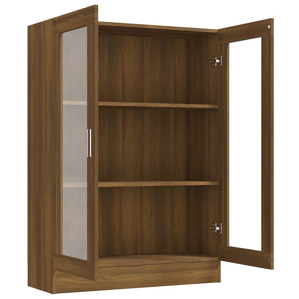 Armoire à vitrine Chêne brun 82,5x30,5x115cm Bois d'ingénierie - XIOS