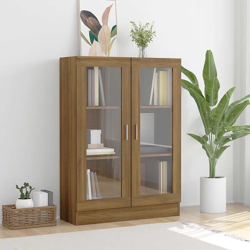 Armoire à vitrine Chêne brun 82,5x30,5x115cm Bois d'ingénierie - XIOS
