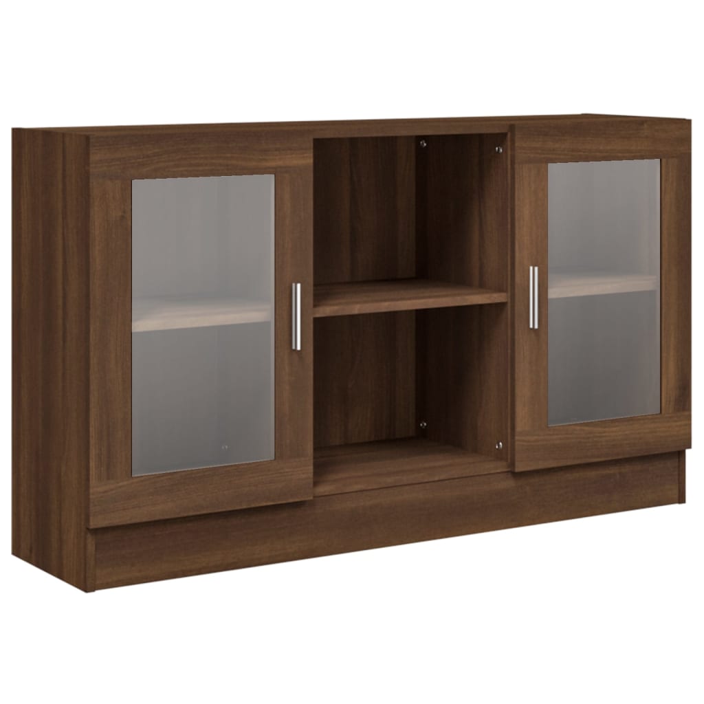Armoire à vitrine Chêne marron 120x30,5x70 cm Bois d'ingénierie - XIOS