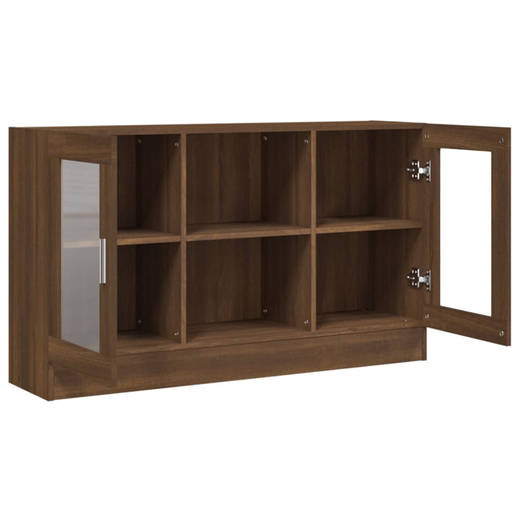 Armoire à vitrine Chêne marron 120x30,5x70 cm Bois d'ingénierie - XIOS
