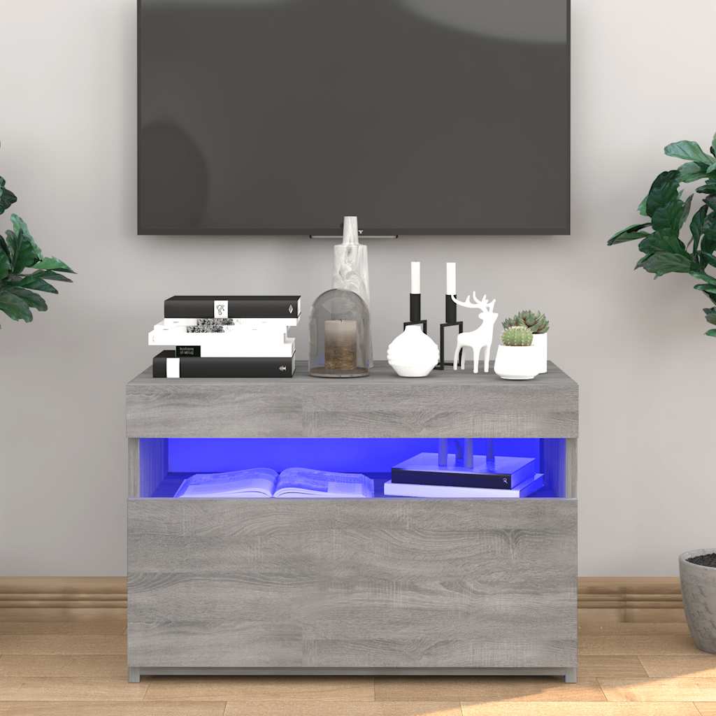 Meuble TV avec lumières LED Sonoma gris 60x35x40 cm - XIOS