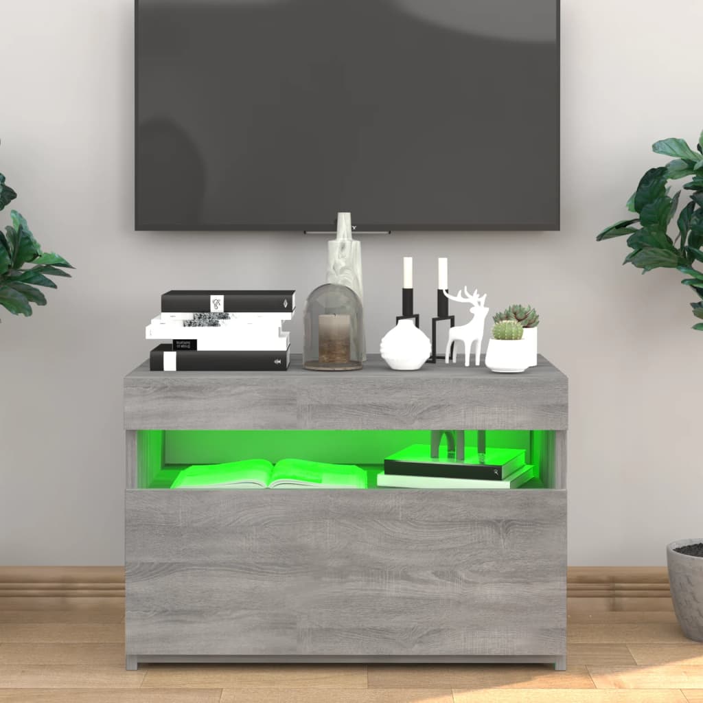Meuble TV avec lumières LED Sonoma gris 60x35x40 cm - XIOS