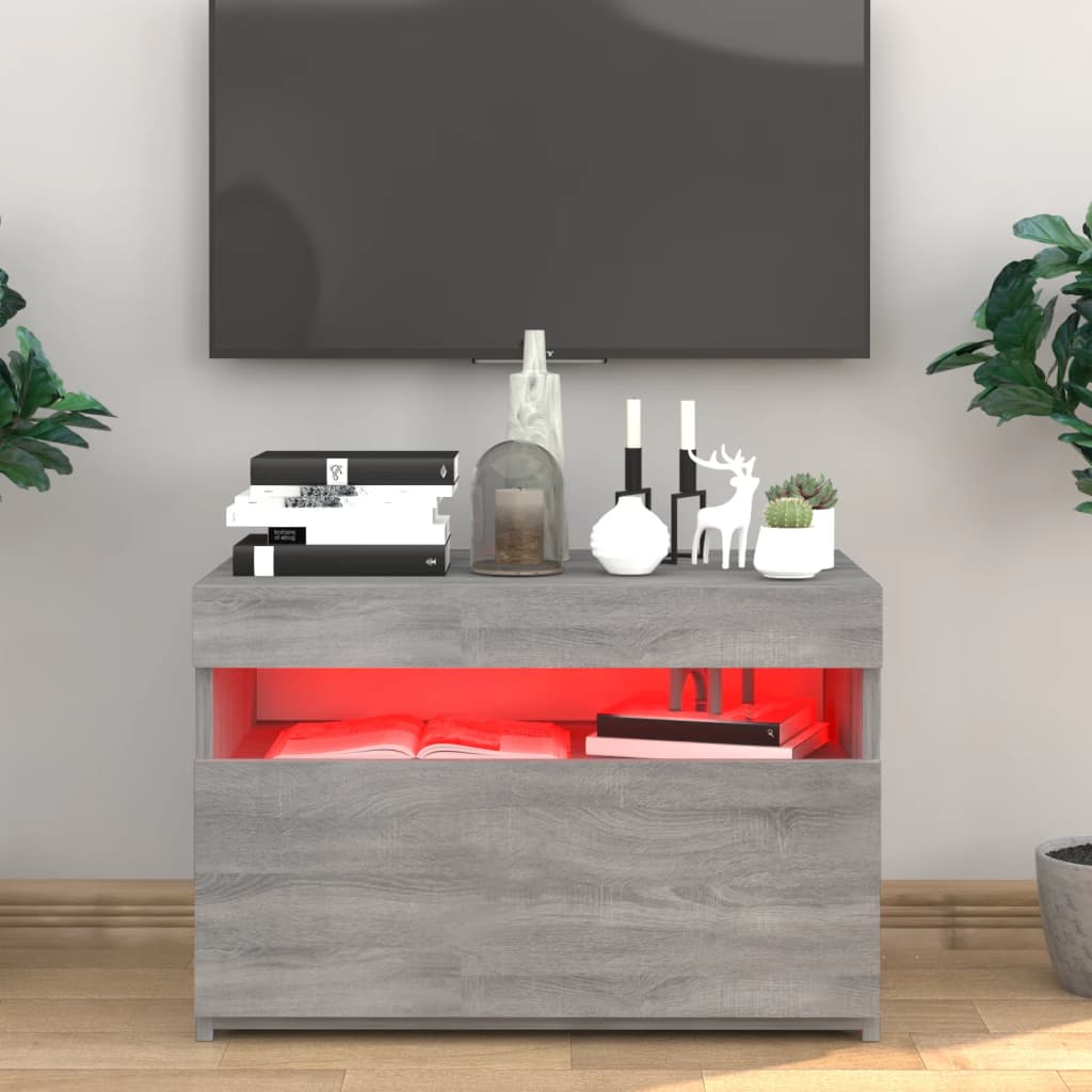 Meuble TV avec lumières LED Sonoma gris 60x35x40 cm - XIOS