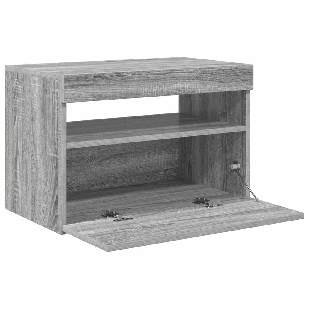 Meuble TV avec lumières LED Sonoma gris 60x35x40 cm - XIOS