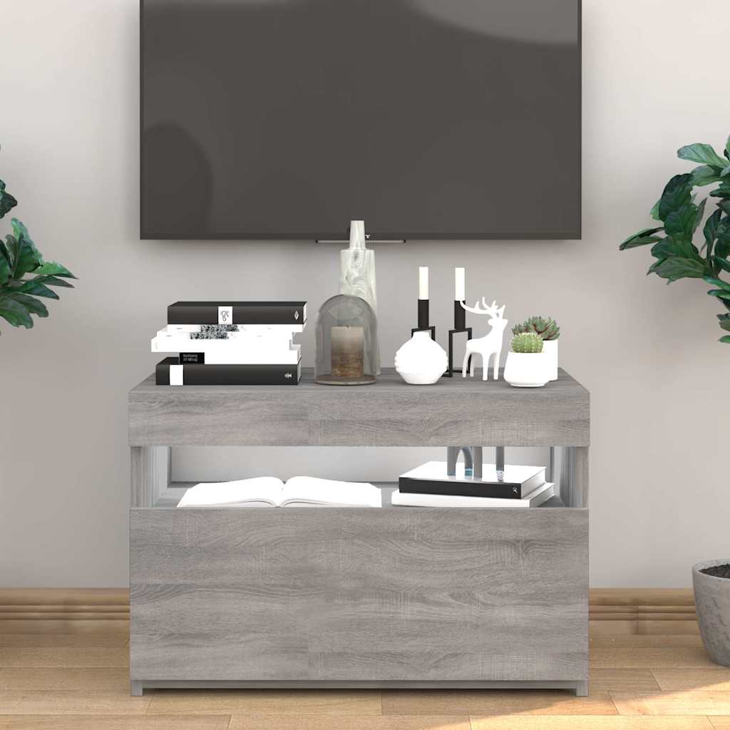 Meuble TV avec lumières LED Sonoma gris 60x35x40 cm - XIOS