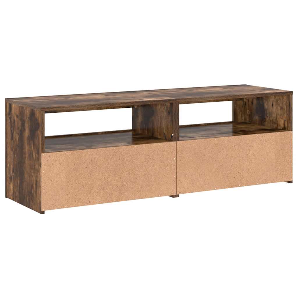 Meuble TV avec lumières LED Chêne fumé 120x35x40 cm - XIOS