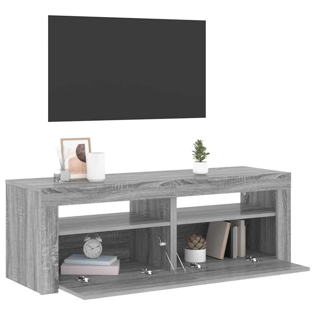 Meuble TV avec lumières LED sonoma gris 120x35x40 cm - XIOS