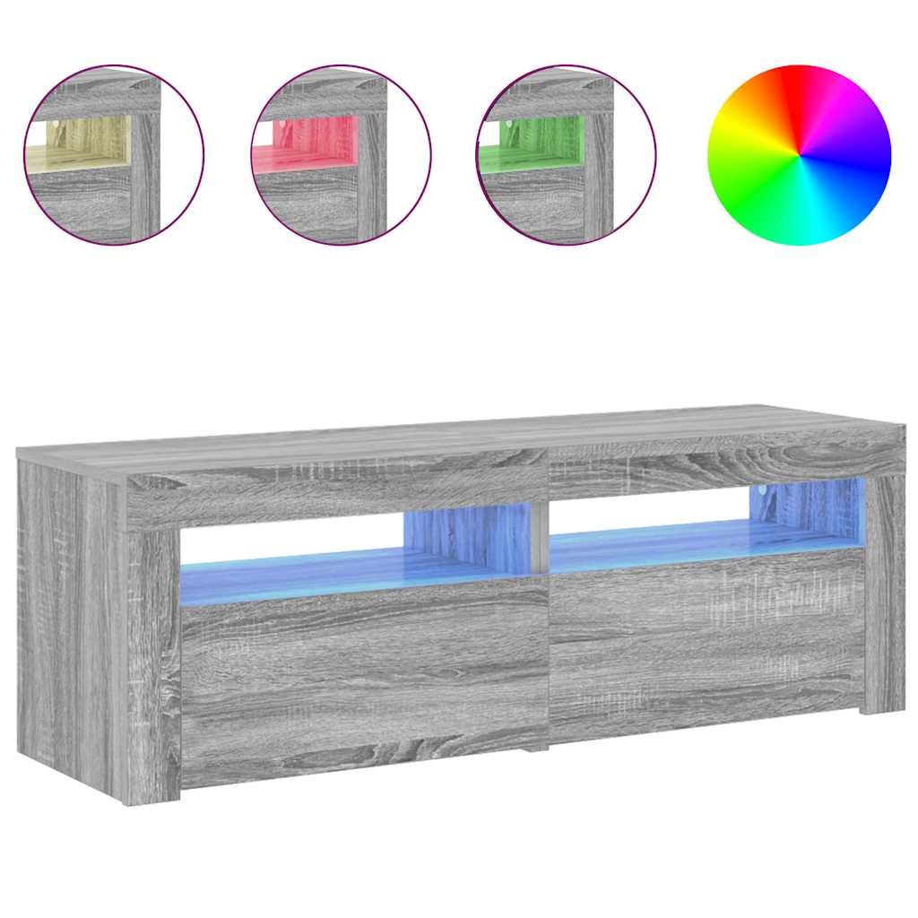 Meuble TV avec lumières LED sonoma gris 120x35x40 cm - XIOS