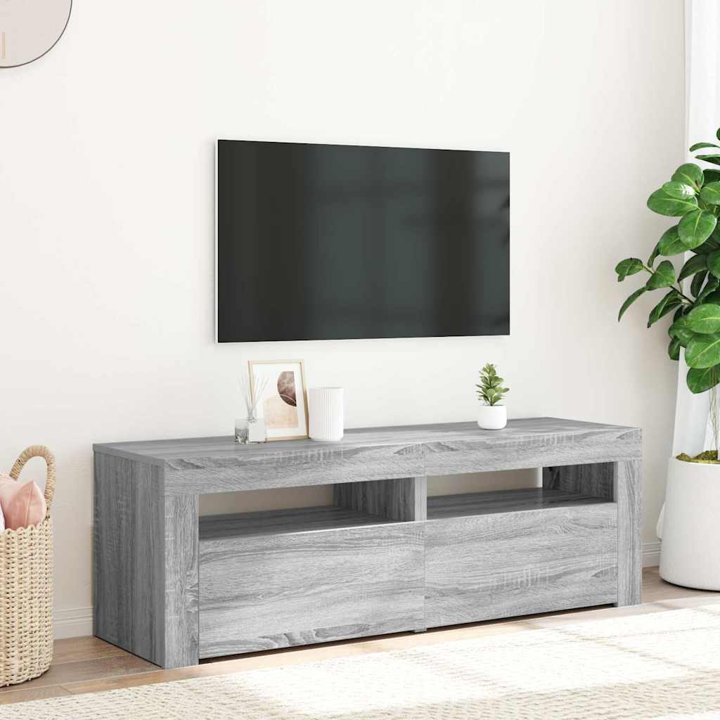 Meuble TV avec lumières LED sonoma gris 120x35x40 cm - XIOS