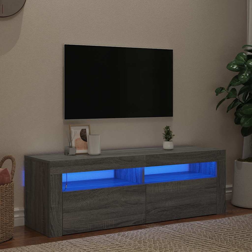Meuble TV avec lumières LED sonoma gris 120x35x40 cm - XIOS