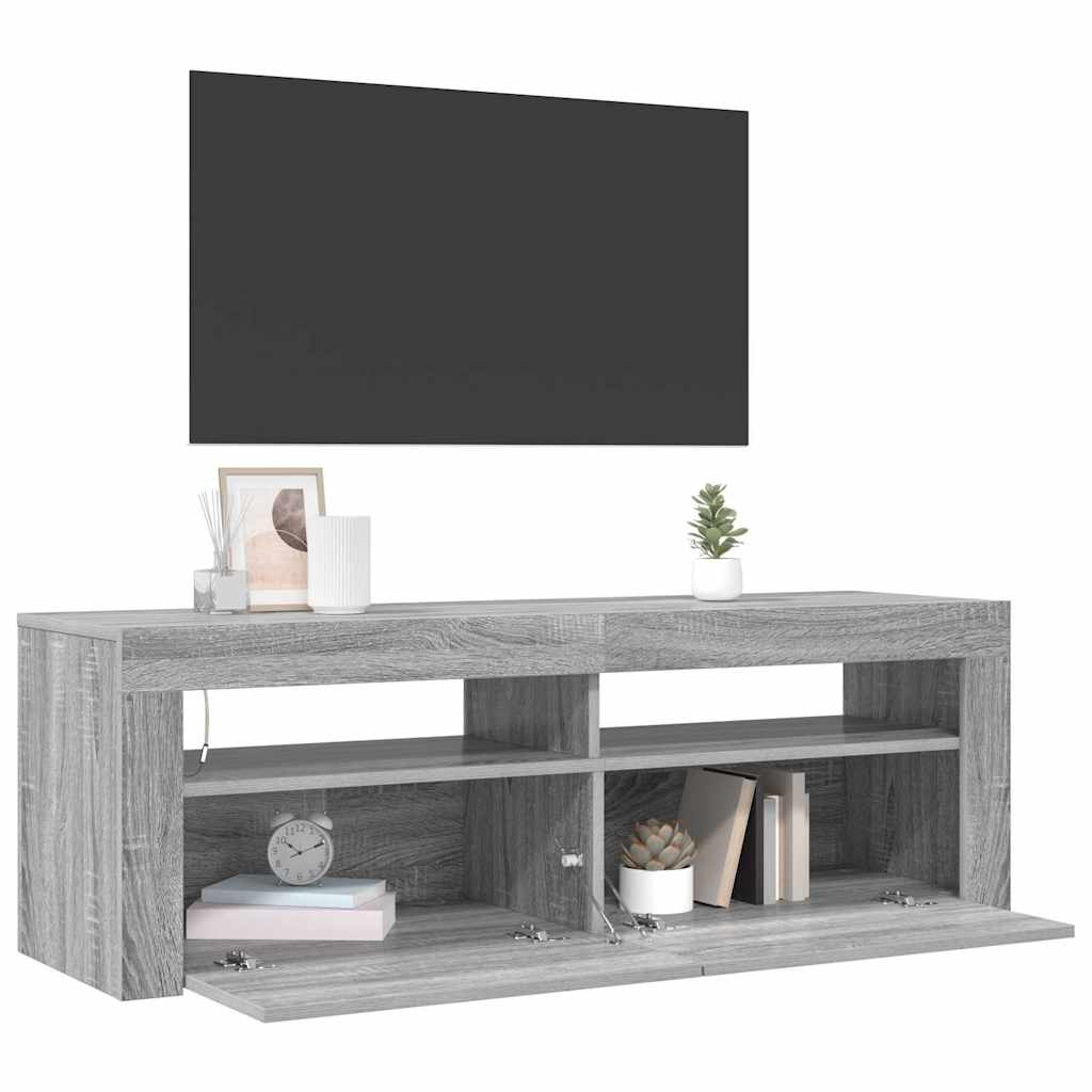 Meuble TV avec lumières LED sonoma gris 120x35x40 cm - XIOS