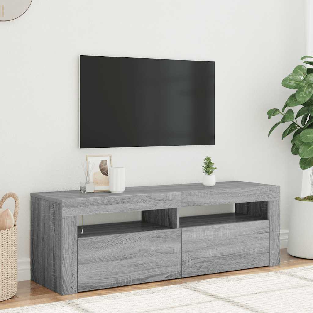Meuble TV avec lumières LED sonoma gris 120x35x40 cm - XIOS