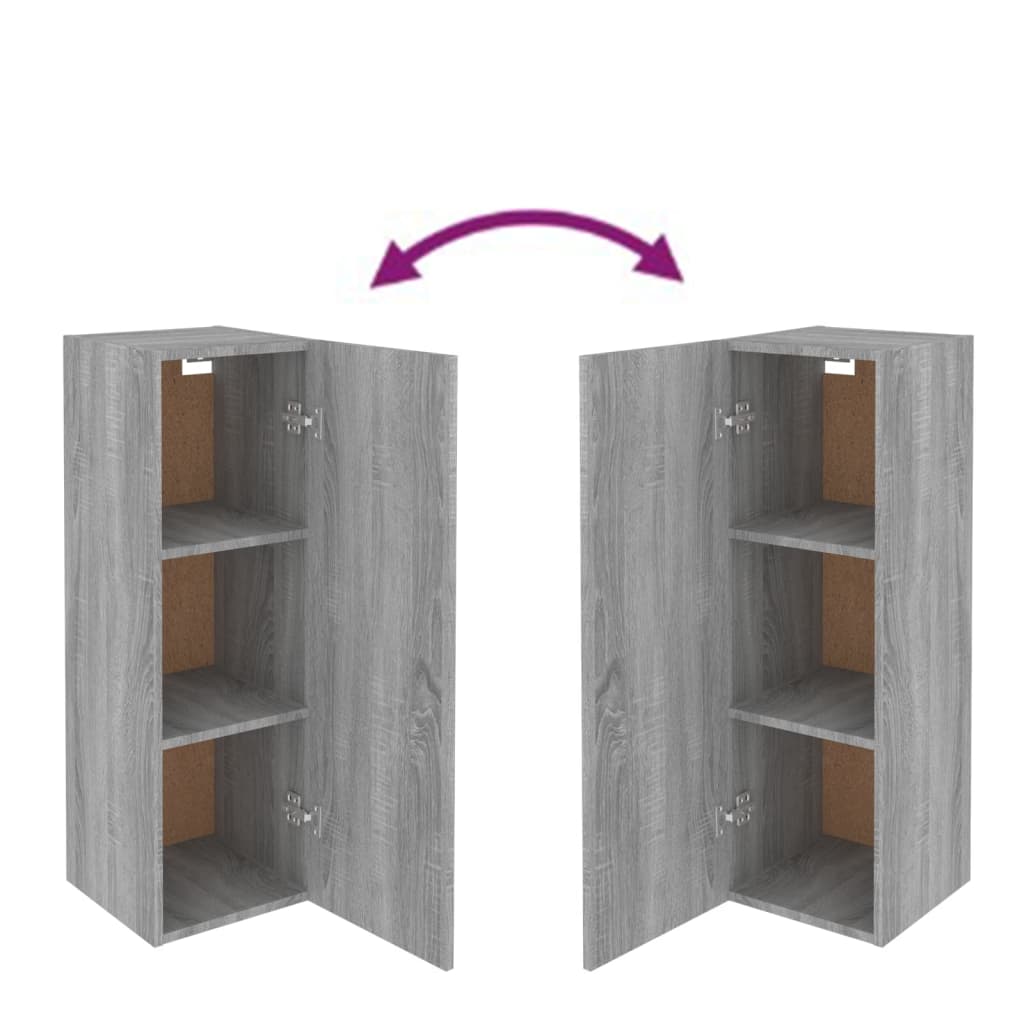 Meubles TV 2 pcs Sonoma gris 30,5x30x90 cm Bois d'ingénierie - XIOS