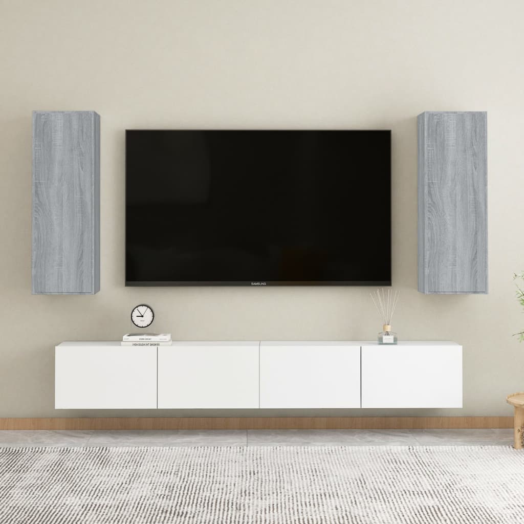Meubles TV 2 pcs Sonoma gris 30,5x30x90 cm Bois d'ingénierie - XIOS