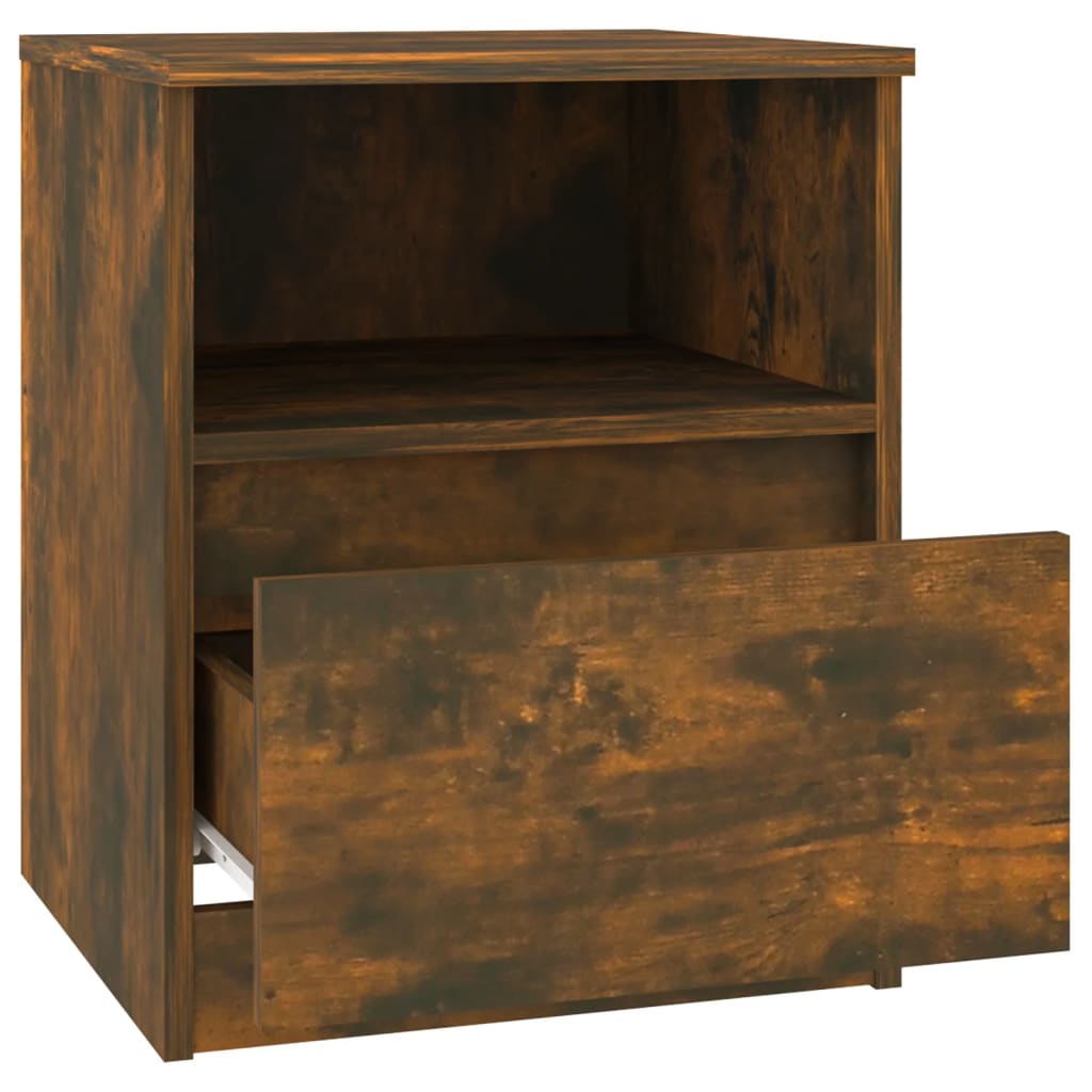 Tables de chevet 2 pcs chêne fumé 40x40x50 cm bois d'ingénierie - XIOS