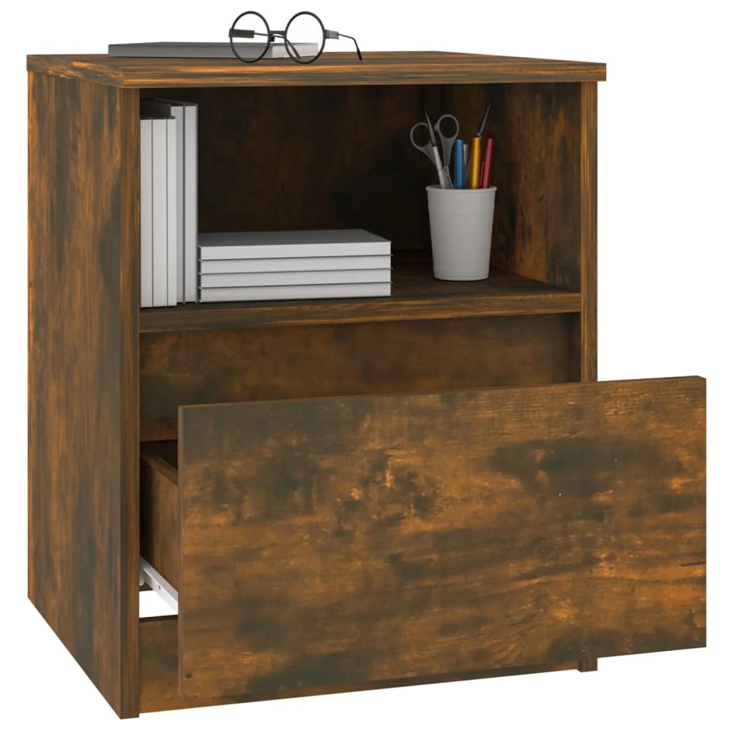 Tables de chevet 2 pcs chêne fumé 40x40x50 cm bois d'ingénierie - XIOS