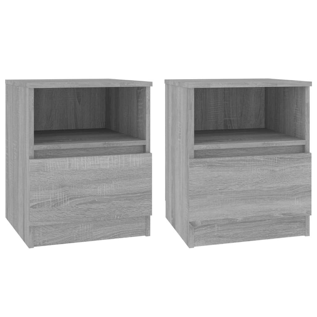 Tables de chevet 2 pcs sonoma gris 40x40x50cm bois d'ingénierie - XIOS