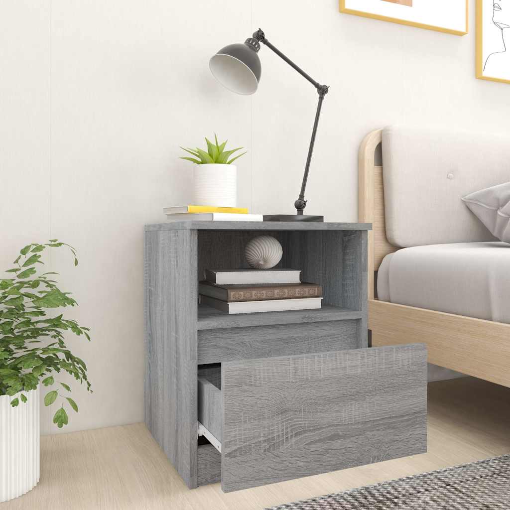Tables de chevet 2 pcs sonoma gris 40x40x50cm bois d'ingénierie - XIOS