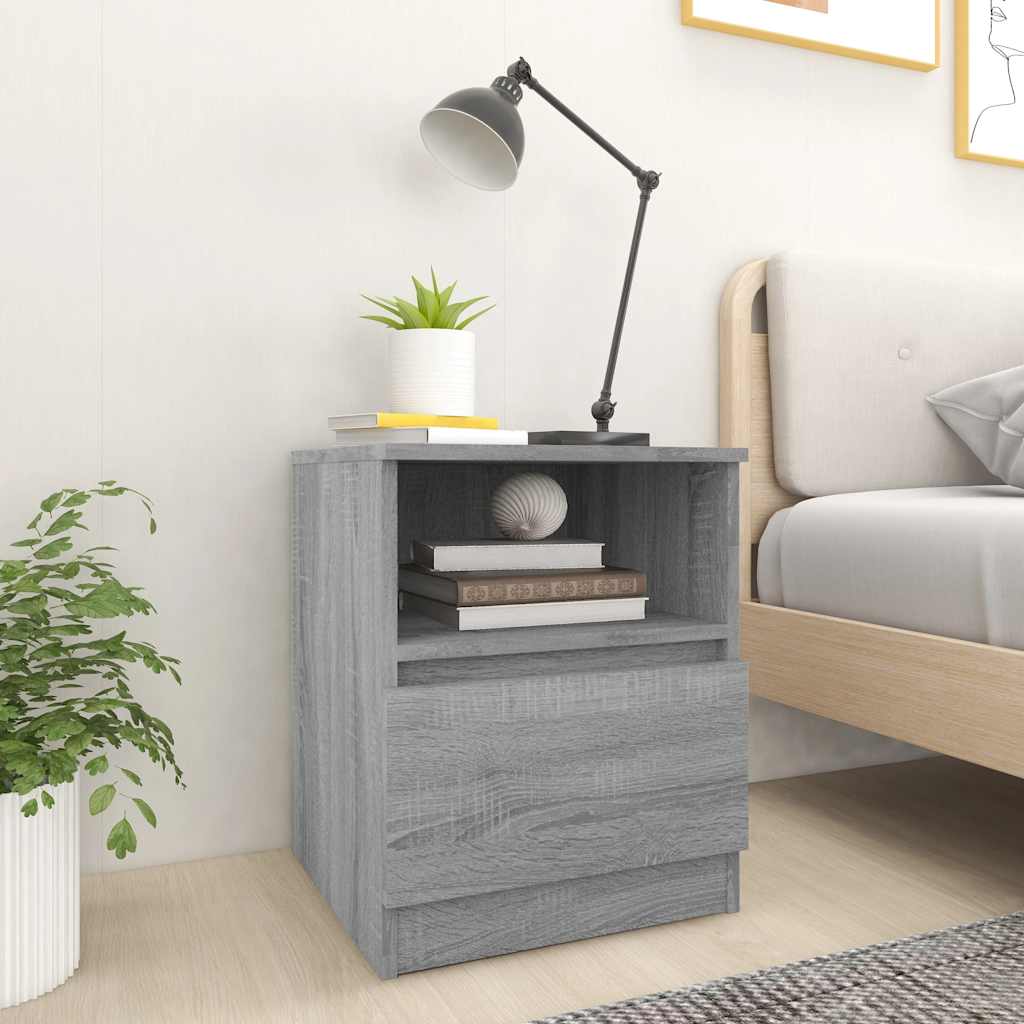 Tables de chevet 2 pcs sonoma gris 40x40x50cm bois d'ingénierie - XIOS