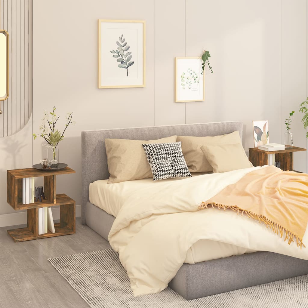 Tables de chevet 2pcs Chêne fumé 50x30x51,5cm Bois d'ingénierie - XIOS