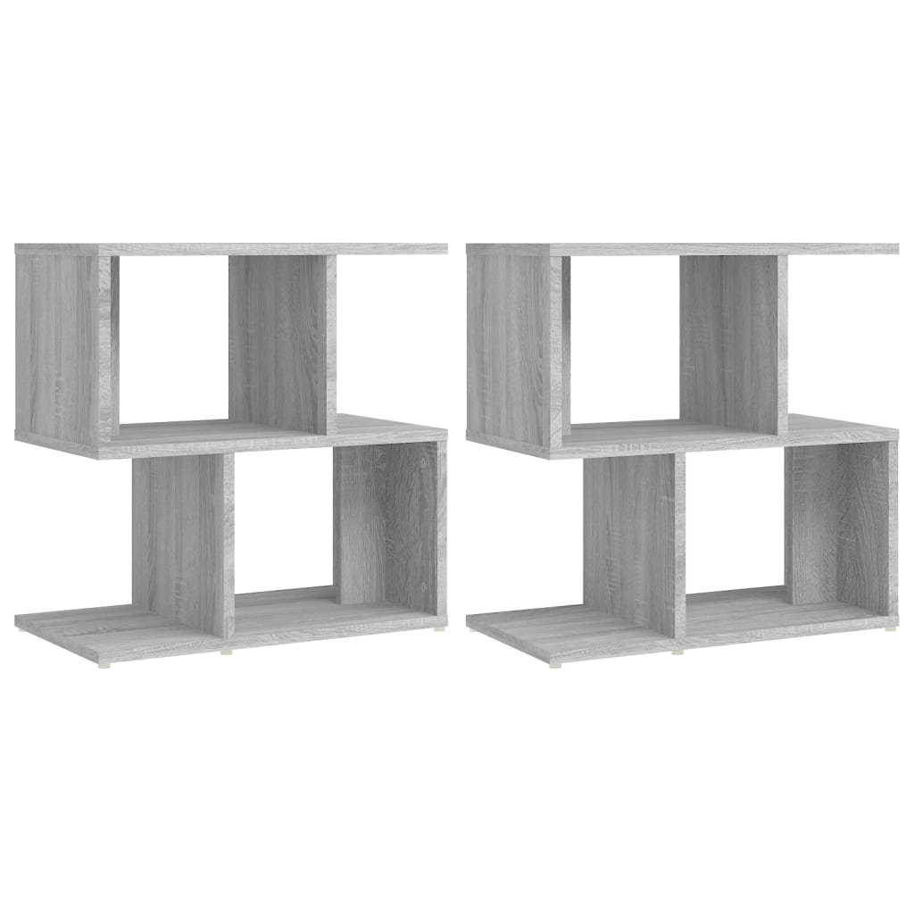 Table de chevet 2pcs Sonoma gris 50x30x51,5cm Bois d'ingénierie - XIOS