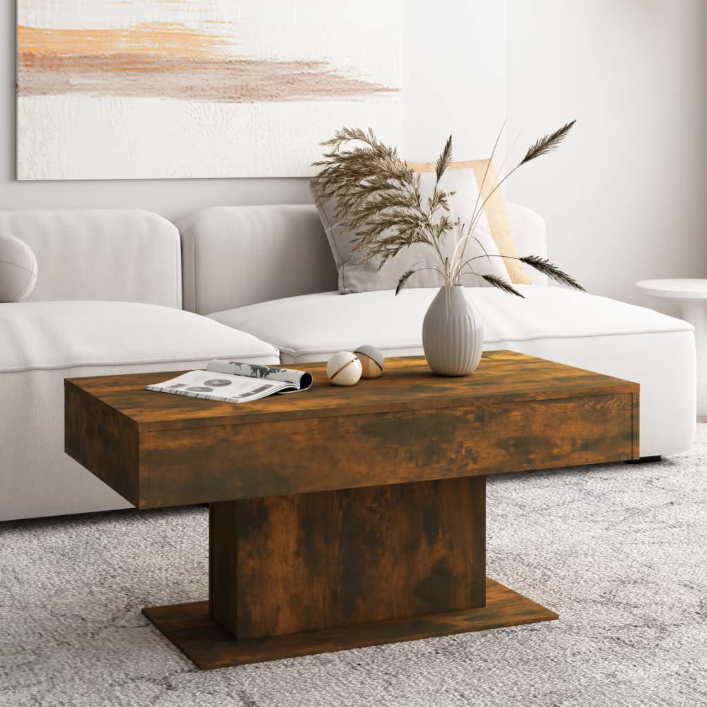 Table basse Chêne fumé 96x50x45 cm Bois d'ingénierie - XIOS