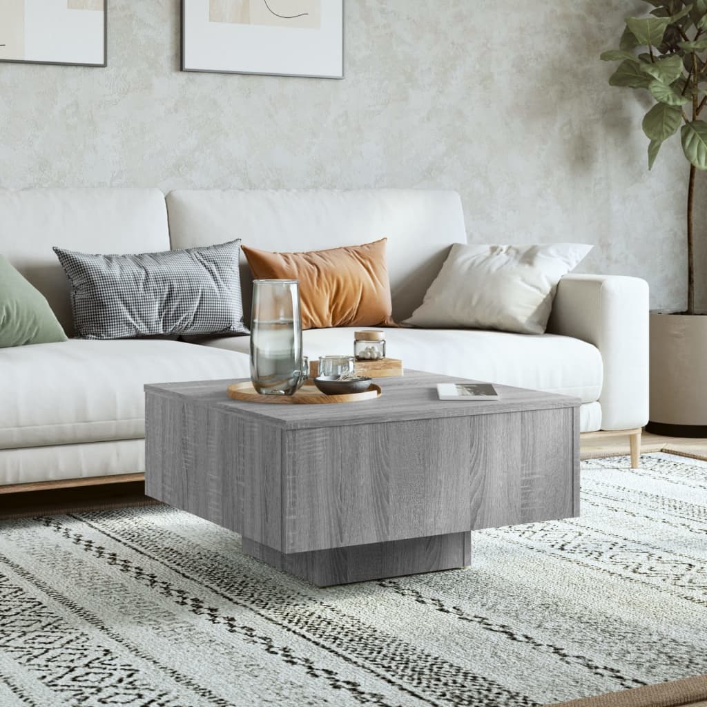 Table basse Sonoma gris 60x60x31,5 cm Bois d'ingénierie - XIOS