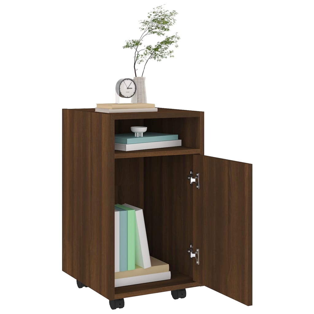Armoire appoint à roues Chêne marron 33x38x60 cm - XIOS