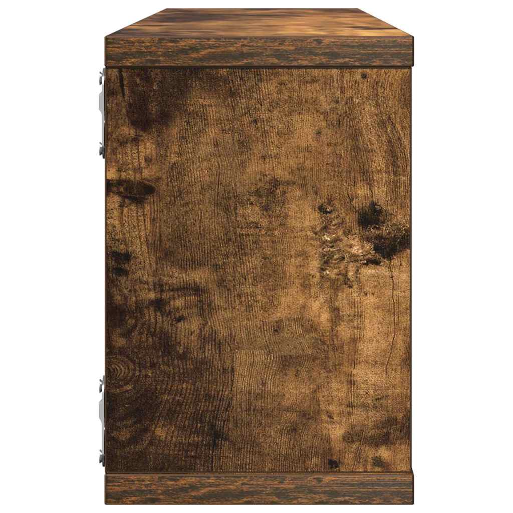 Étagères murales cube 4 pcs Chêne fumé 60x15x23 cm Bois - XIOS