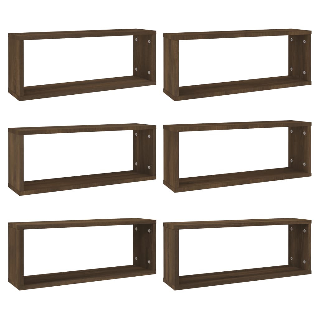 Étagères murales cube 6 pcs Chêne marron Bois d’ingénierie - XIOS