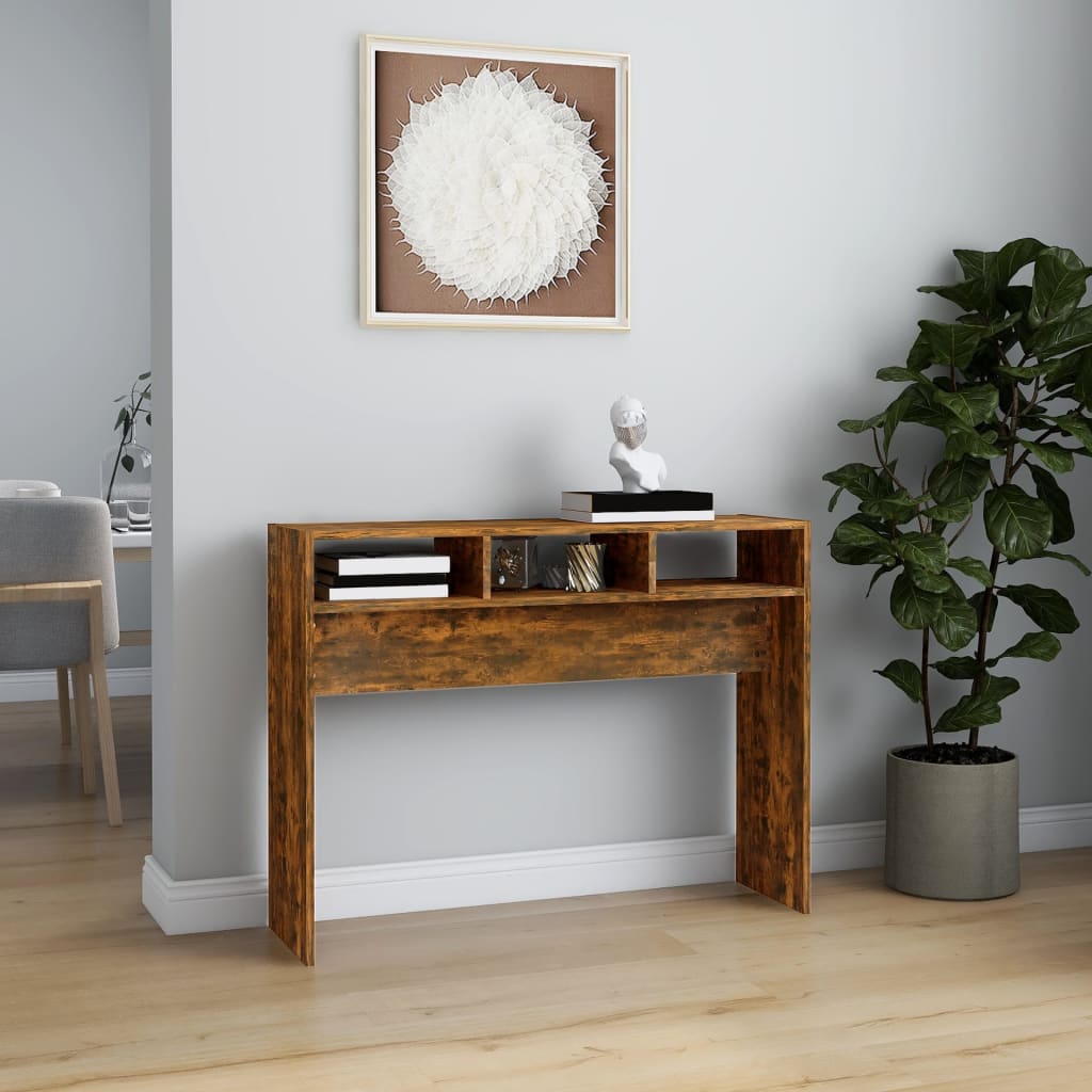 Table console Chêne fumé 105x30x80 cm Bois d'ingénierie - XIOS