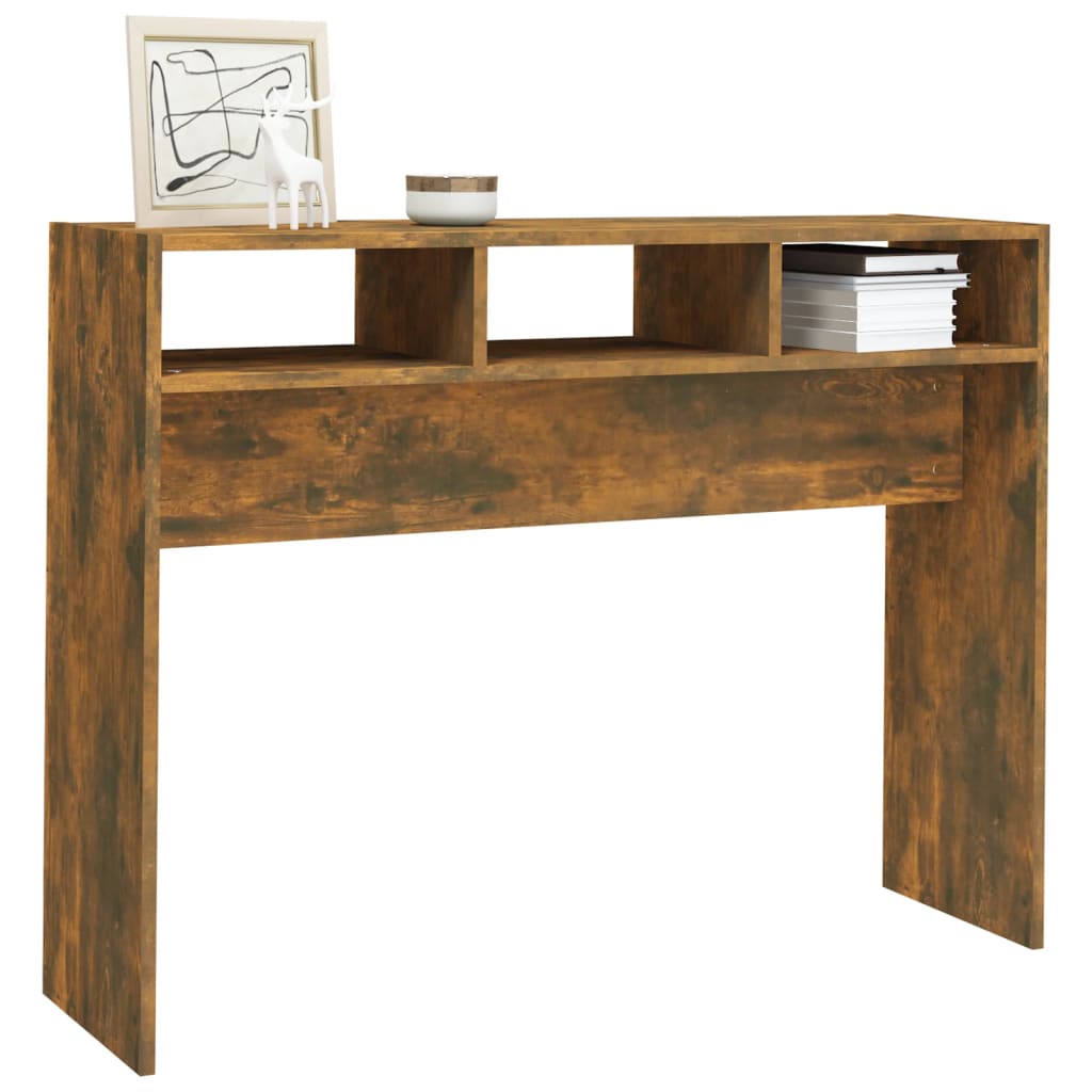 Table console Chêne fumé 105x30x80 cm Bois d'ingénierie - XIOS