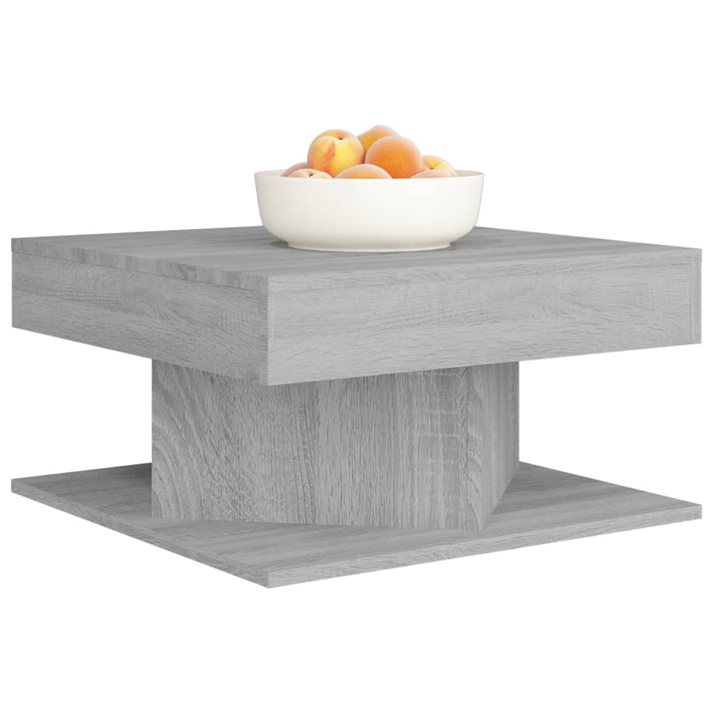 Table basse Sonoma gris 57x57x30 cm Bois d'ingénierie - XIOS