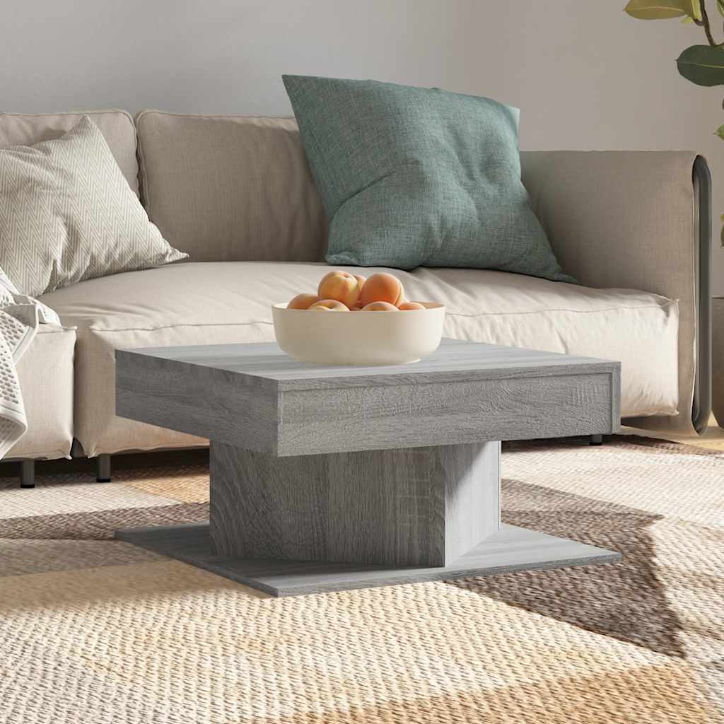Table basse Sonoma gris 57x57x30 cm Bois d'ingénierie - XIOS