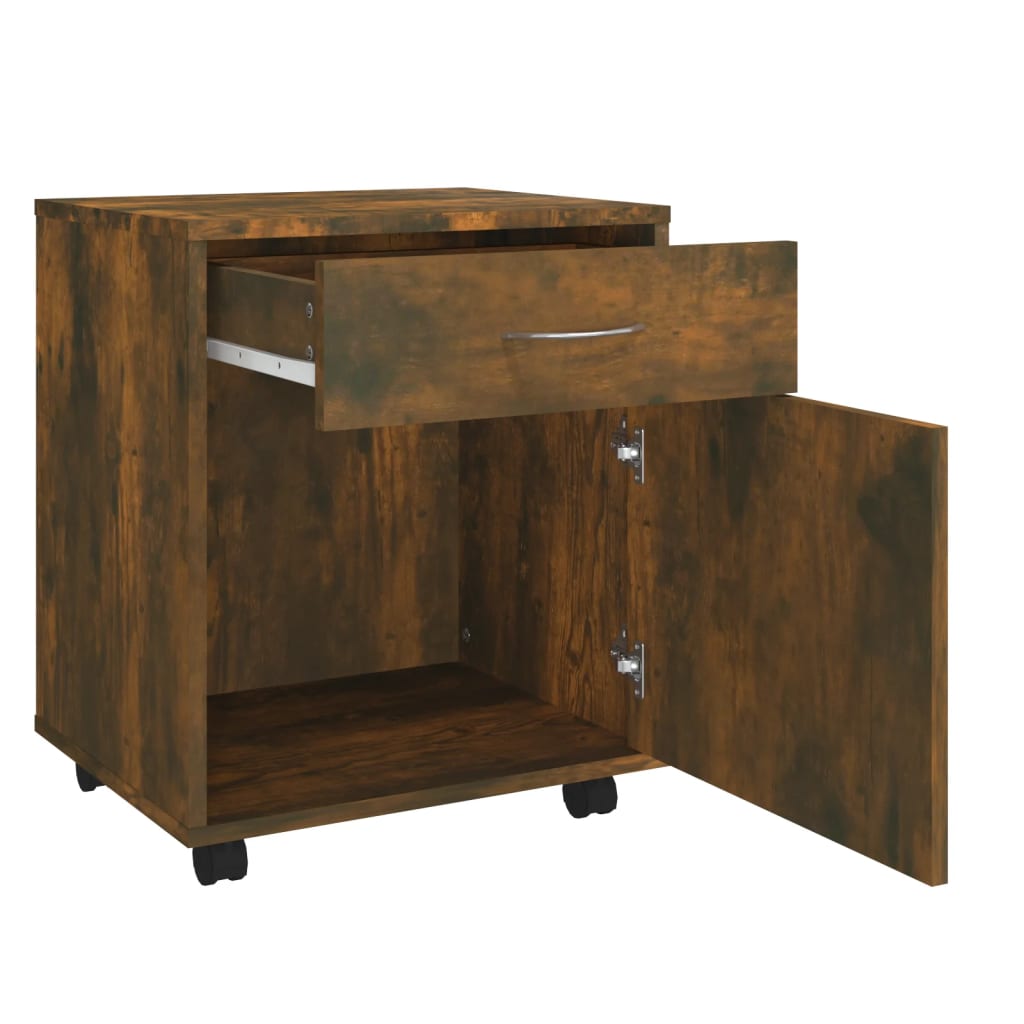 Armoire roulante Chêne fumé 45x38x54 cm Bois d'ingénierie - XIOS