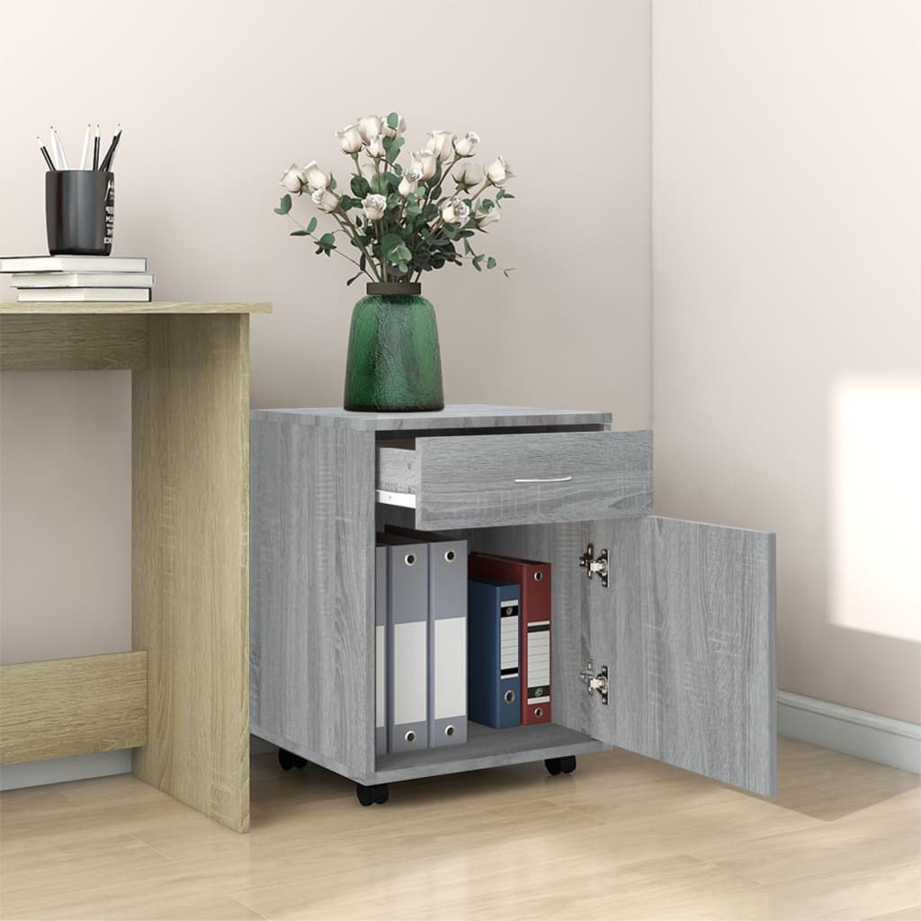 Armoire roulante Sonoma gris 45x38x54 cm Bois d'ingénierie - XIOS