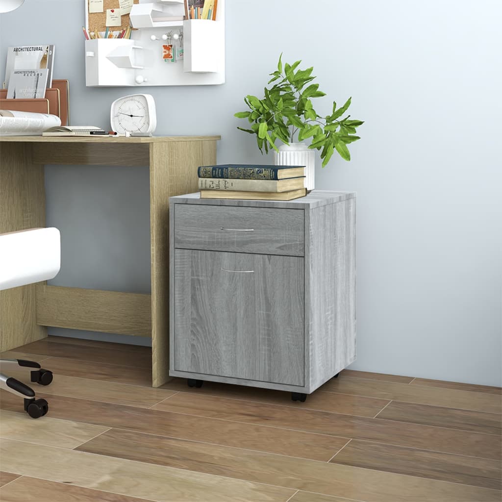 Armoire roulante Sonoma gris 45x38x54 cm Bois d'ingénierie - XIOS