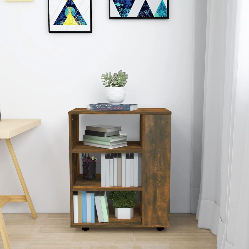 Armoire roulante Chêne fumé 60x35x75 cm Bois d'ingénierie - XIOS