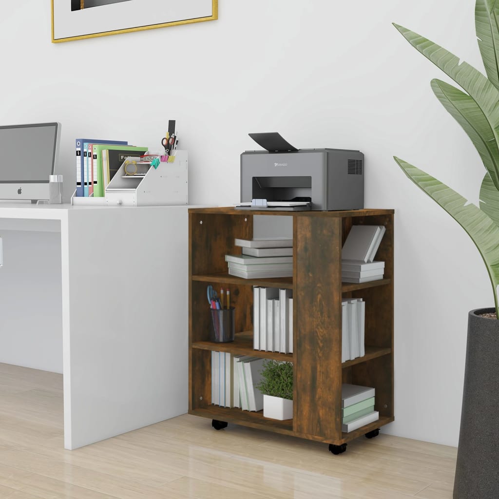 Armoire roulante Chêne fumé 60x35x75 cm Bois d'ingénierie - XIOS