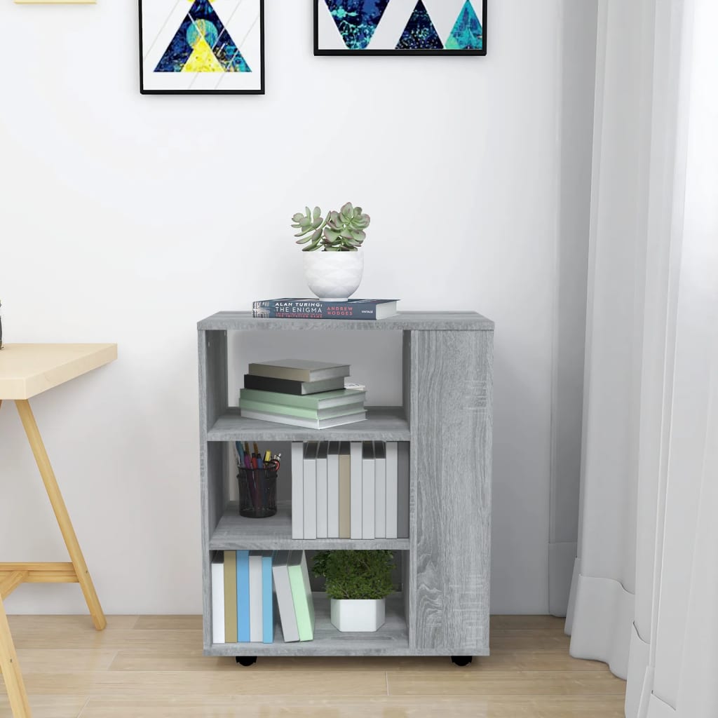 Armoire roulante Sonoma gris 60x35x75 cm Bois d'ingénierie - XIOS