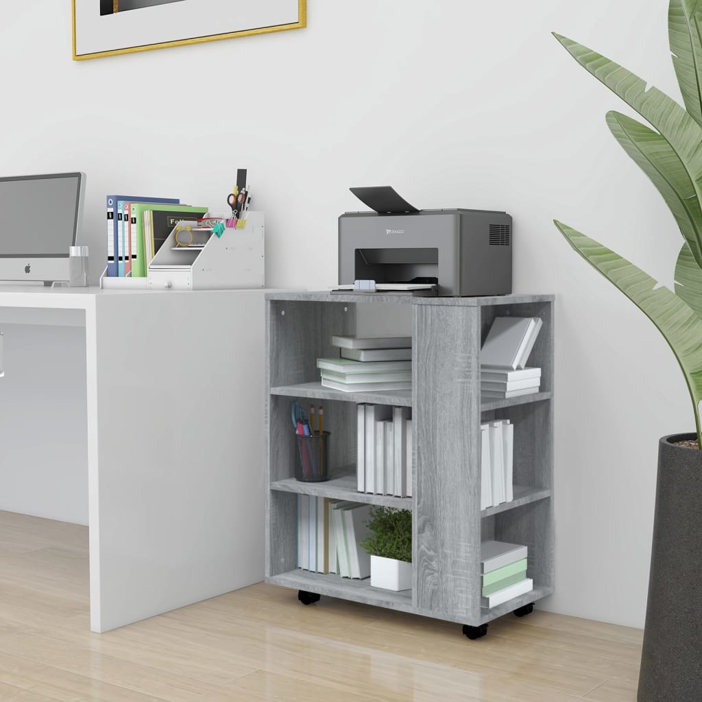 Armoire roulante Sonoma gris 60x35x75 cm Bois d'ingénierie - XIOS